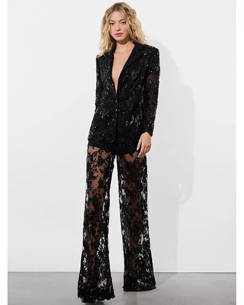 Athena Embellished Lace Flared Wide Leg Pants | Bloomingdale's (US)