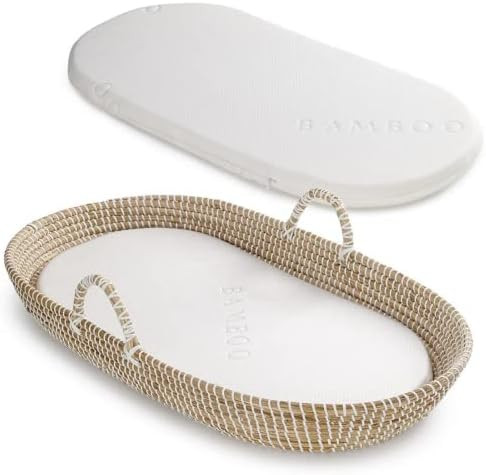 Amazon.com : Baby Changing Basket with Pad - Seagrass Handwoven Moses Changing Basket for Babies ... | Amazon (US)
