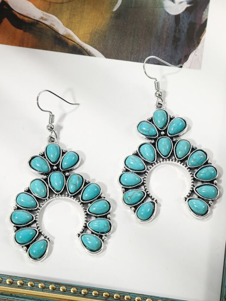 Turquoise Decor Drop Earrings | SHEIN