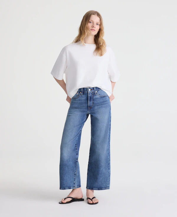 The Wide-Leg Crop Jean in Super Stretch Denim | Madewell