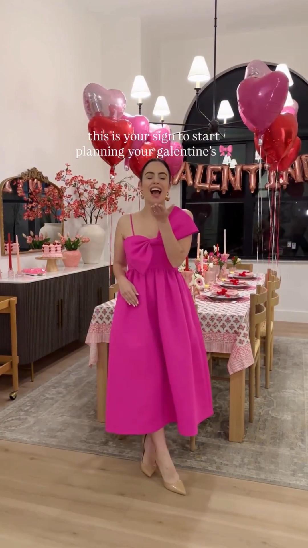 This is your sign to start planning your Galentine’s Day party 🎀 the best Holiday of the year and such a great opportunity to celebrate girlhood! Comment “GALENTINE” for the links to shop everything I used

Add all the bows, pink, red, paint some glasses, make festive food, and enjoy being your best girls!

#galentinesday #galentines #dinnerparty #partyideas #valentinesday