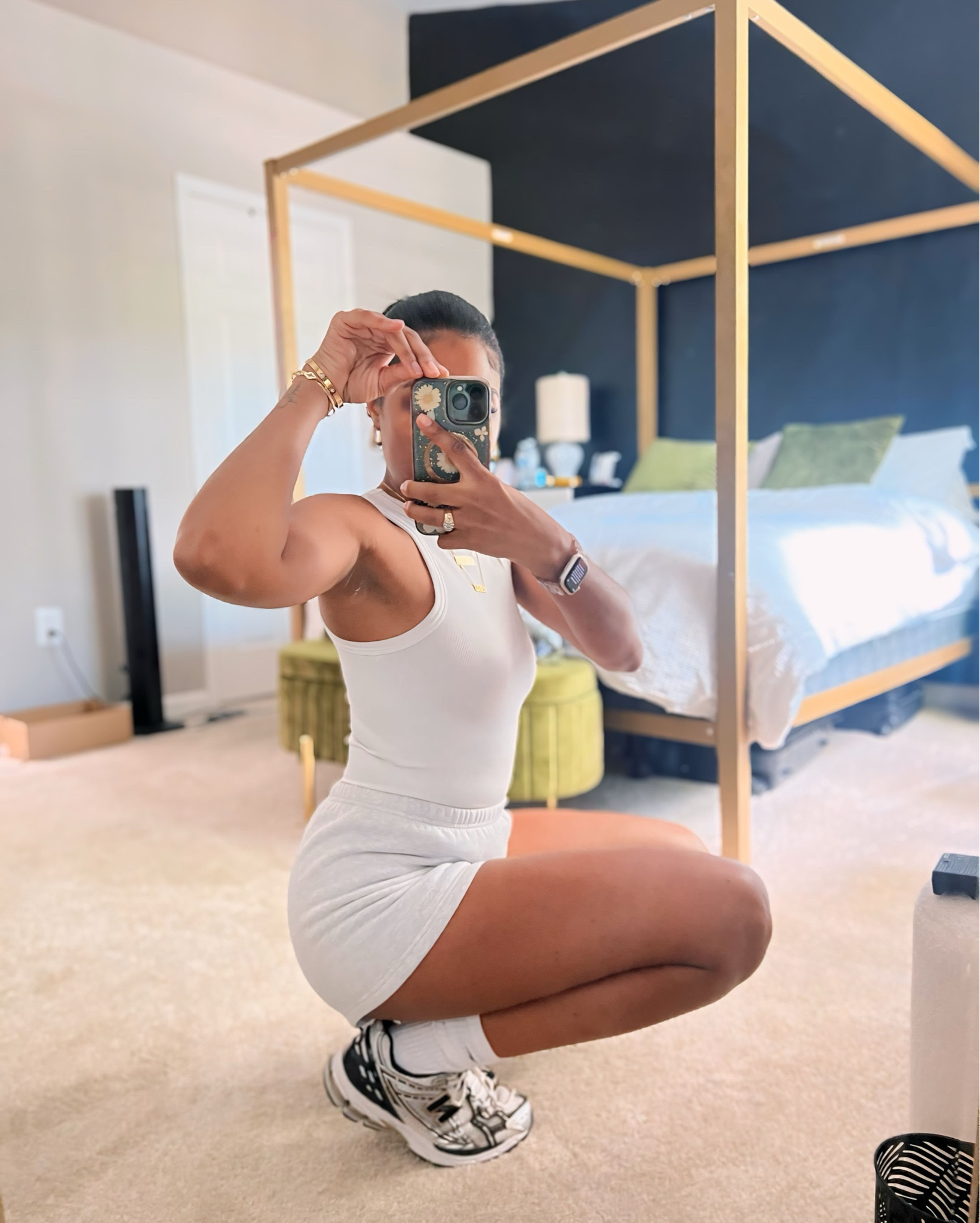 Loving this comfy/casual fit for running errands in hot weather. This fit can also double for a cute workout fit. 

Shorts and top are both size smalls. Sneakers are a size 9 in men. 🫶🏾🩷

#LTKFitness #LTKActive #LTKStyleTip