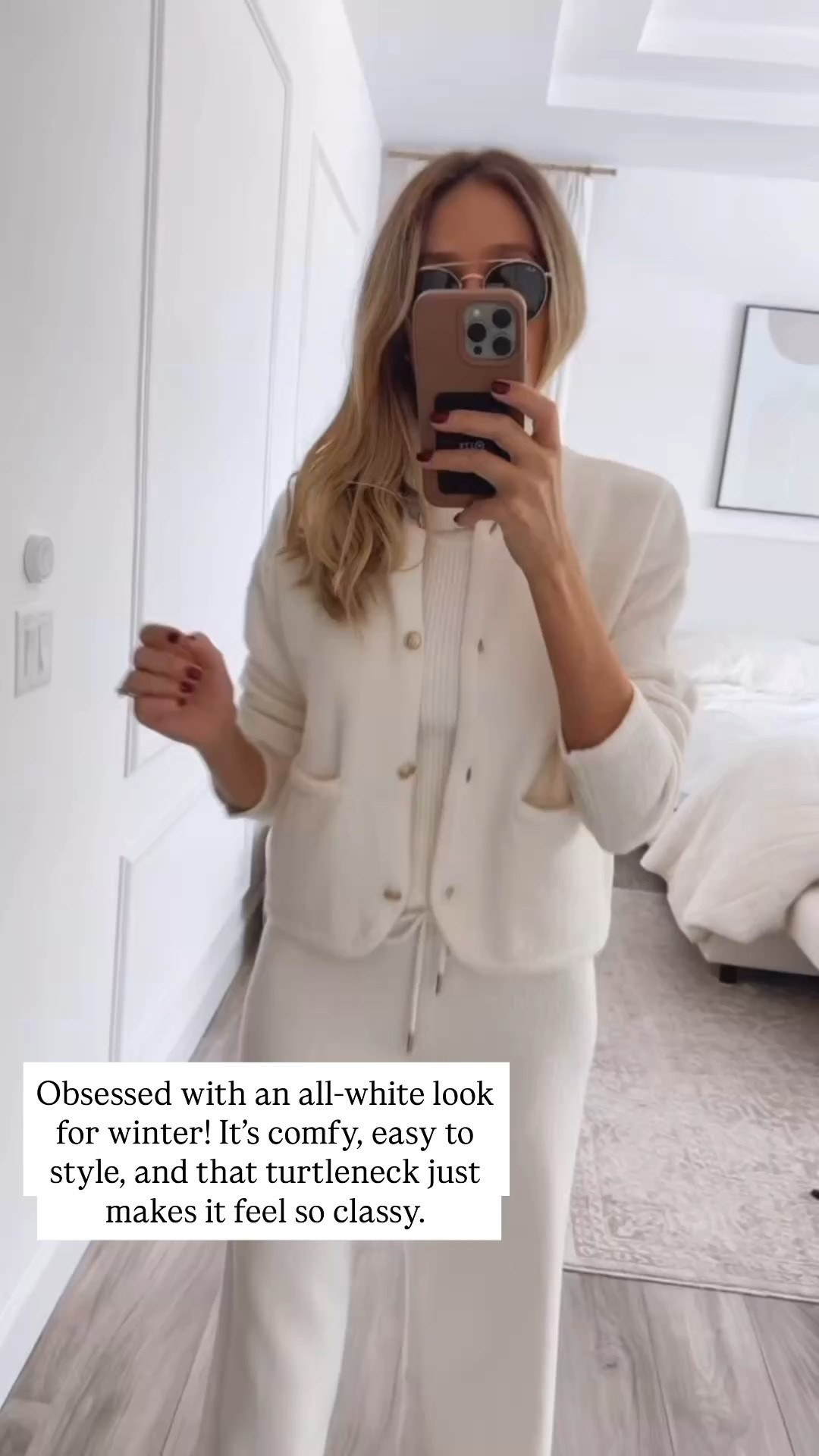 Obsessed with an all-white look for winter! It's comfy, easy to style, and that turtleneck iust makes it feel so classy. Fits true to size and I’m wearing a size small 

#LTKSeasonal #LTKStyleTip #LTKU