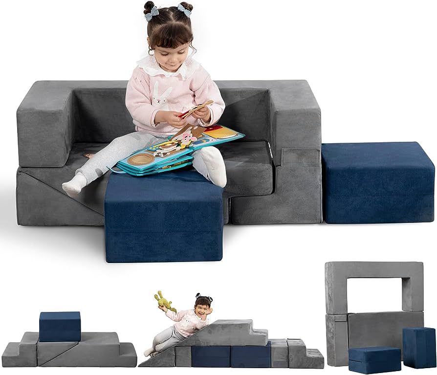 MOOZHEALTH Modular Kids Couch,Toddlers Convertible Climbing Play Couch Sofa and Imaginative Furni... | Amazon (US)