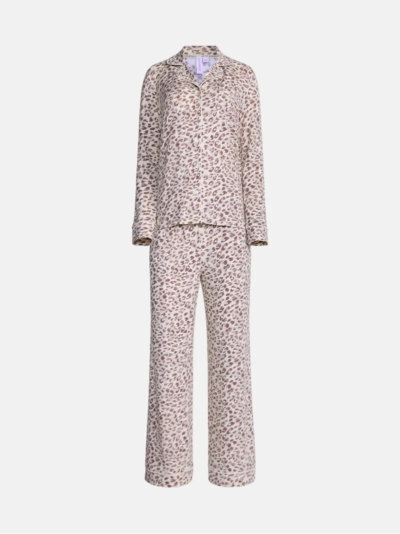 Joyspun Women\u2019s Dreamy Soft Collection Notch Collar Top and Pants, 2-Piece Pajama Set, Sizes... | Walmart (US)