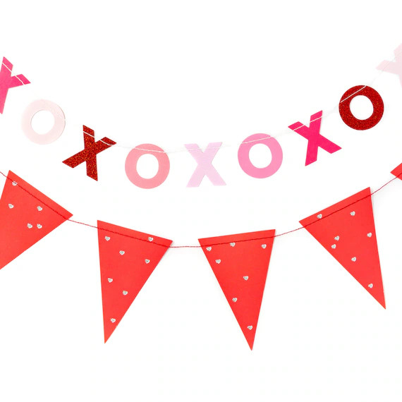 XOXO Banner and Valentine's Day Pennants | Etsy (US)