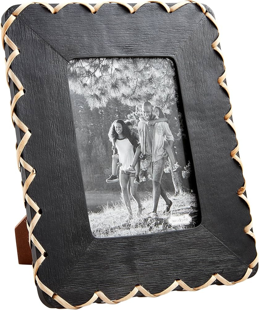 Mud Pie 5X7 Black Wood Woven Frame; 9" x 11" | Amazon (US)