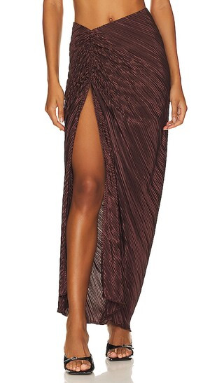 Always Fits Plisse Maxi Skirt in Dark Cocoa001 | Revolve Clothing (Global)