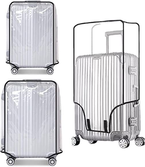 FABULWAY Clear PVC Suitcase Cover Protectors Transparent Luggage Cover Waterproof Wheeled Suitcas... | Amazon (US)