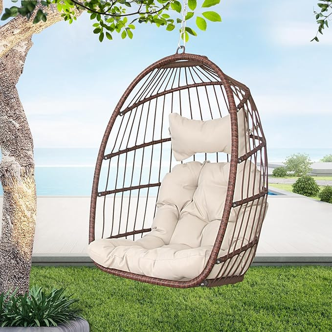BULEXYARD Swing Egg Chair Without Stand Indoor Outdoor Wicker Rattan Patio Basket Hanging Chair n... | Amazon (US)