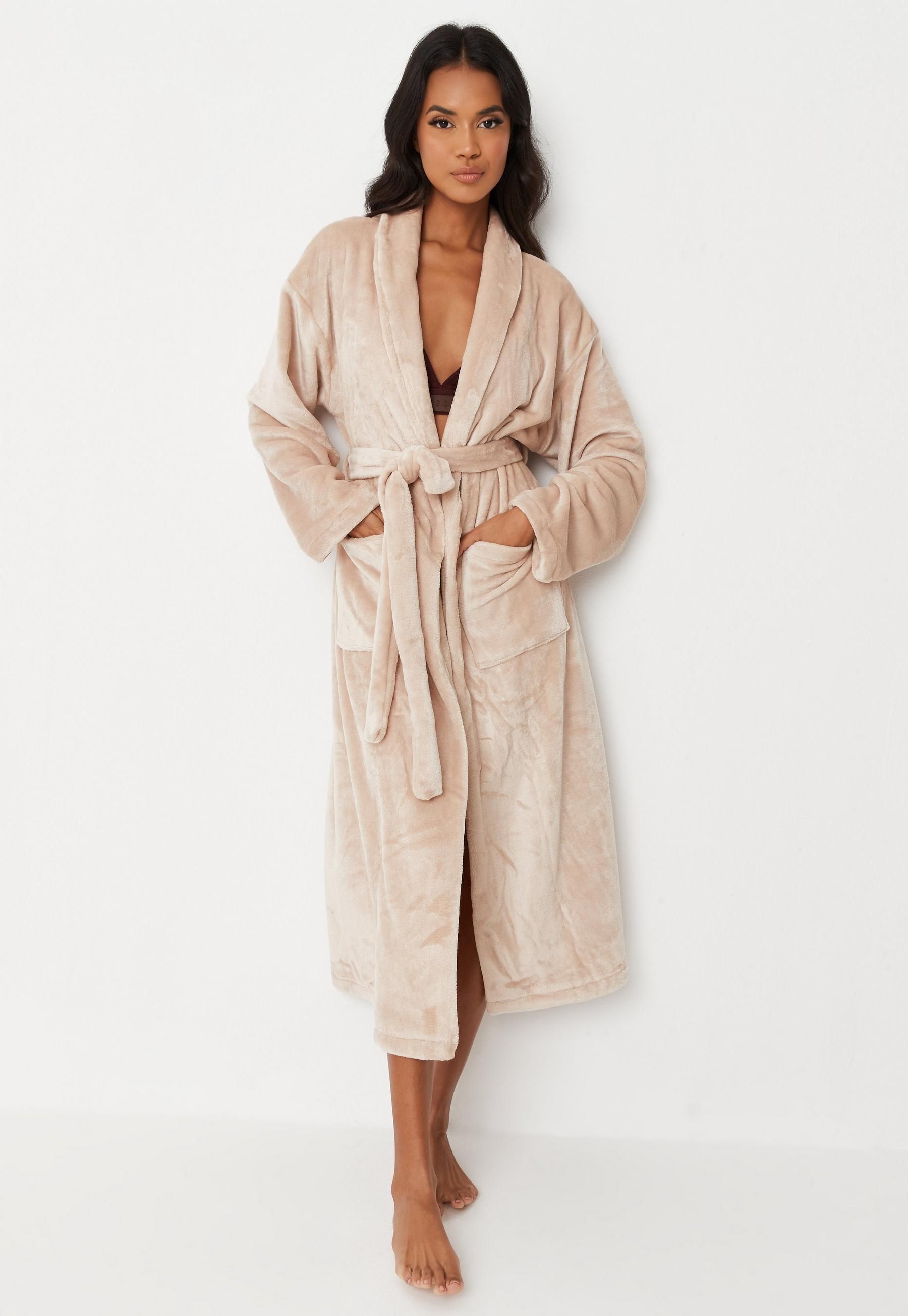 Missguided - Champagne Super Soft Fluffy Long Dressing Gown | Missguided (US & CA)