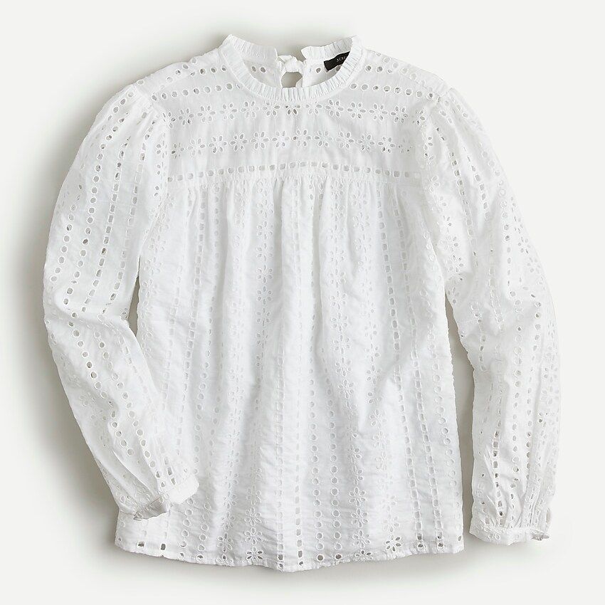 Tie-back top in ditsy eyelet | J.Crew US