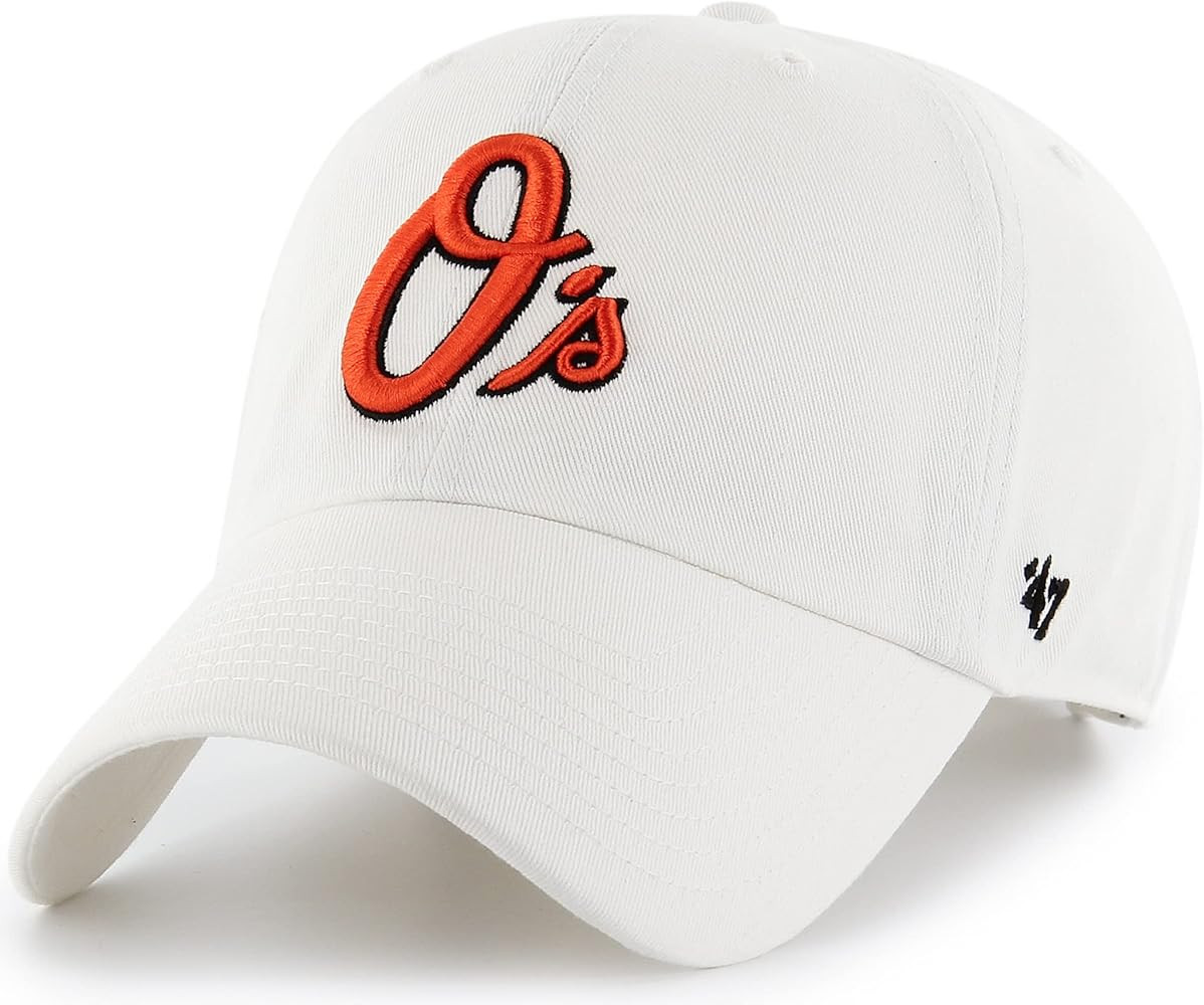 '47 MLB White Team Color Primary Logo Clean Up Adjustable Strap Hat Cap, Adult One Size Fits All | Amazon (US)
