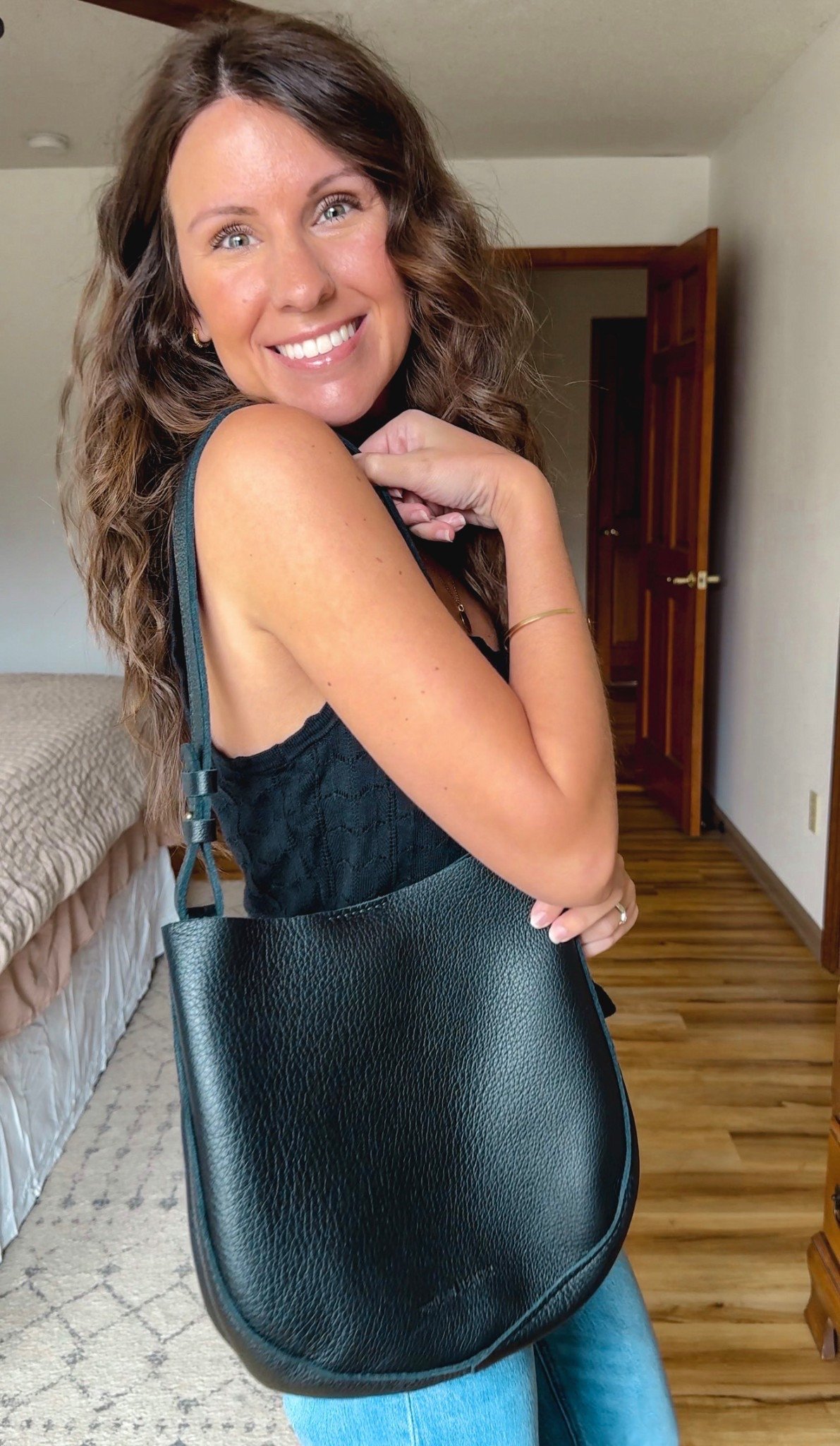 this little bag is so beautiful! A perfect little black bag! 

My strapless bra is size xs—super comfy fo all day wear🖤
My sweater tank is from last year but I linked this year’s version—xs. My jeans are size 24 in the 26” inseam. My sweater is size xs. My sandals are size 6. 



#LTKPetite #LTKootd #LTKSeasonal