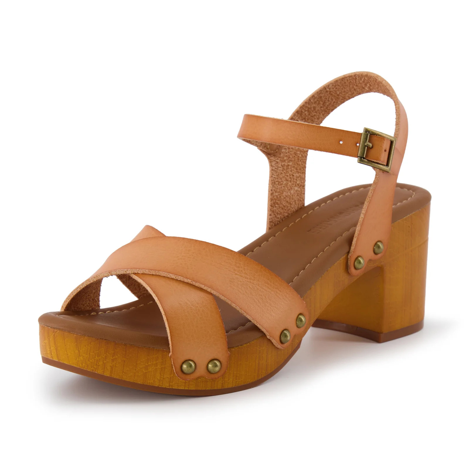Cushionaire Slate Faux Wooden Heel Sandal, Comfortable Platform Sandals with Chunky Heels for Wom... | Walmart (US)