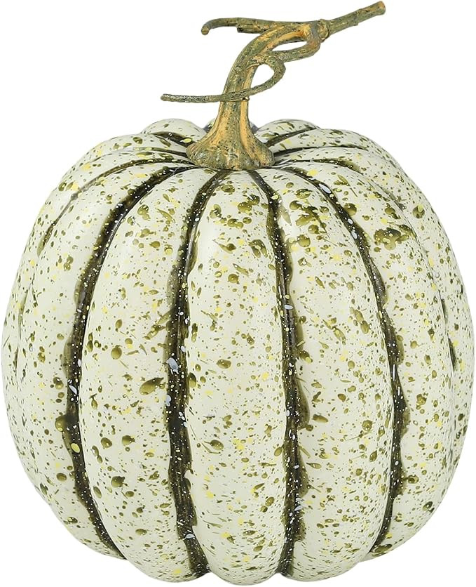 DuHouse Artificial Green Pumpkin Fall Decoration, 7" x 6.7" Faux Harvest Pumpkin with Rustic Stem... | Amazon (US)