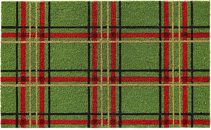 HF by LT Holiday Plaid 100% Coir Doormat, 18 x 30 inches, Naturally Durable, PVC-Backing, Sustain... | Amazon (US)
