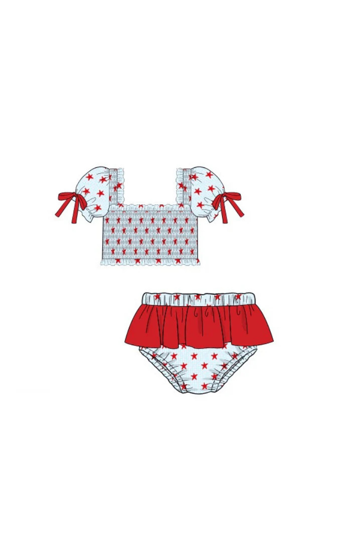 Pre-Order Star Spangled Ruffle 2 pc Swimsuit | The Smocked Flamingo