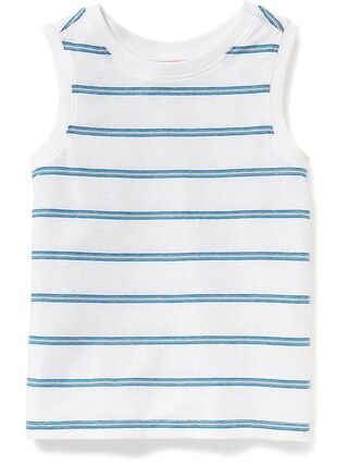 Old Navy Striped Muscle Tank For Toddler Boys Size 12-18 M - White stripe | Old Navy US