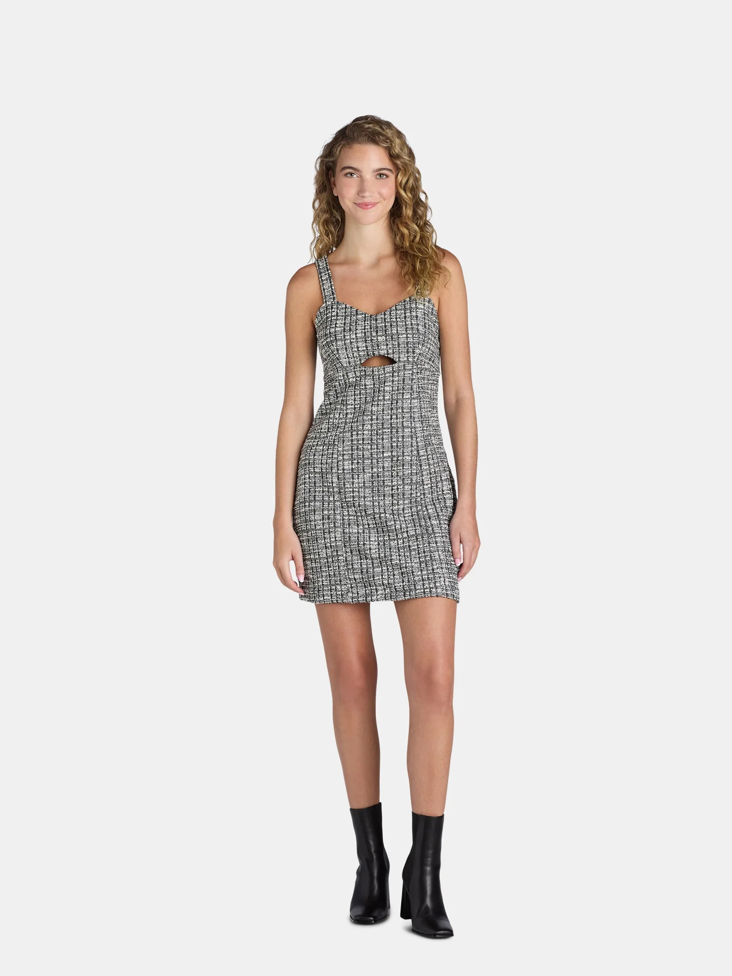 Madden NYC Juniors’ Cut Out Boucle Dress, Sizes XXS-XXL | Walmart (US)