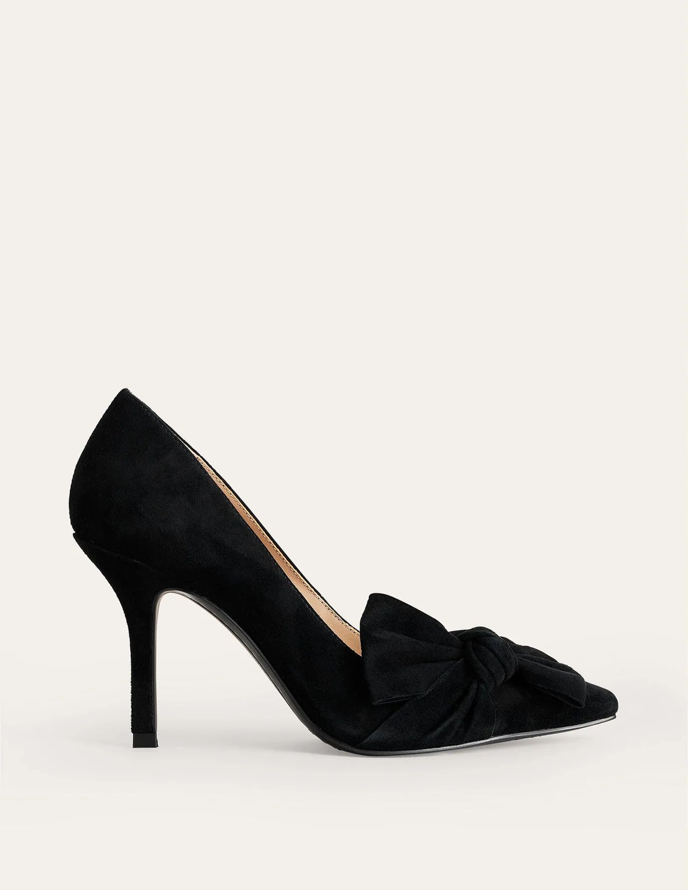 Suede-Bow Heeled Courts | Boden (US)