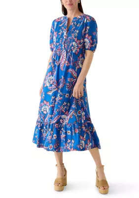 Women's Flounce Hem Paisley Midi Dress | Belk