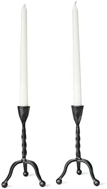 Remenna Black Taper Candle Holder Set of 2,Vintage Candle Sticks Holder Decor,Wrought Iron Candle... | Amazon (US)