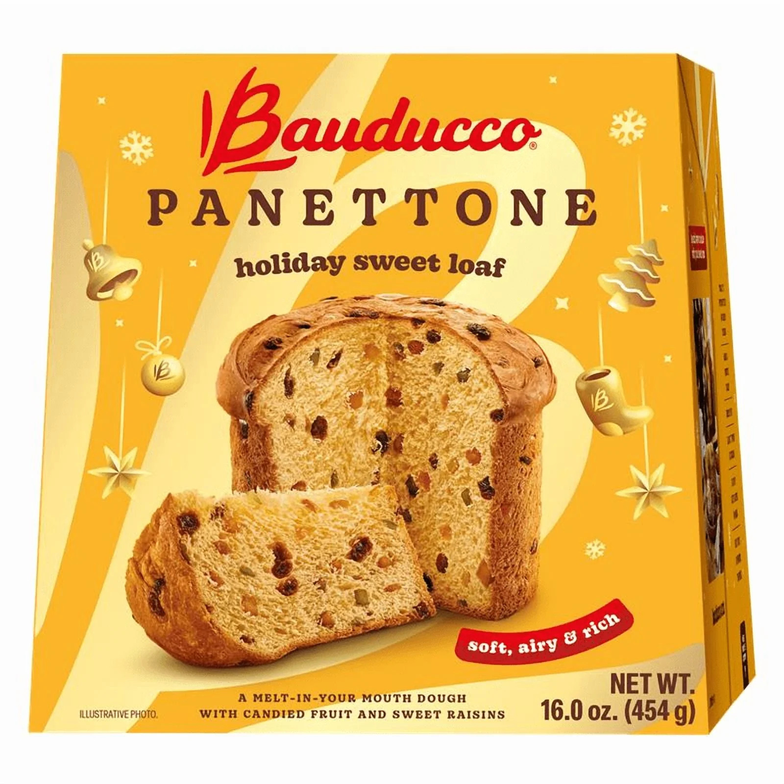 Bauducco Classic Panettone, With Candied Fruit & Raisins, Moist & Fresh Fruit Holiday Cake, 16oz | Walmart (US)
