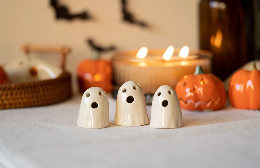 Set of Three Handmade Ceramic Ghosts | Etsy (US)