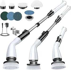 Electric Spin Scrubber, Cordless Cleaning Brush Scrubber with 7 Replaceable Brush Heads and Adjus... | Amazon (US)