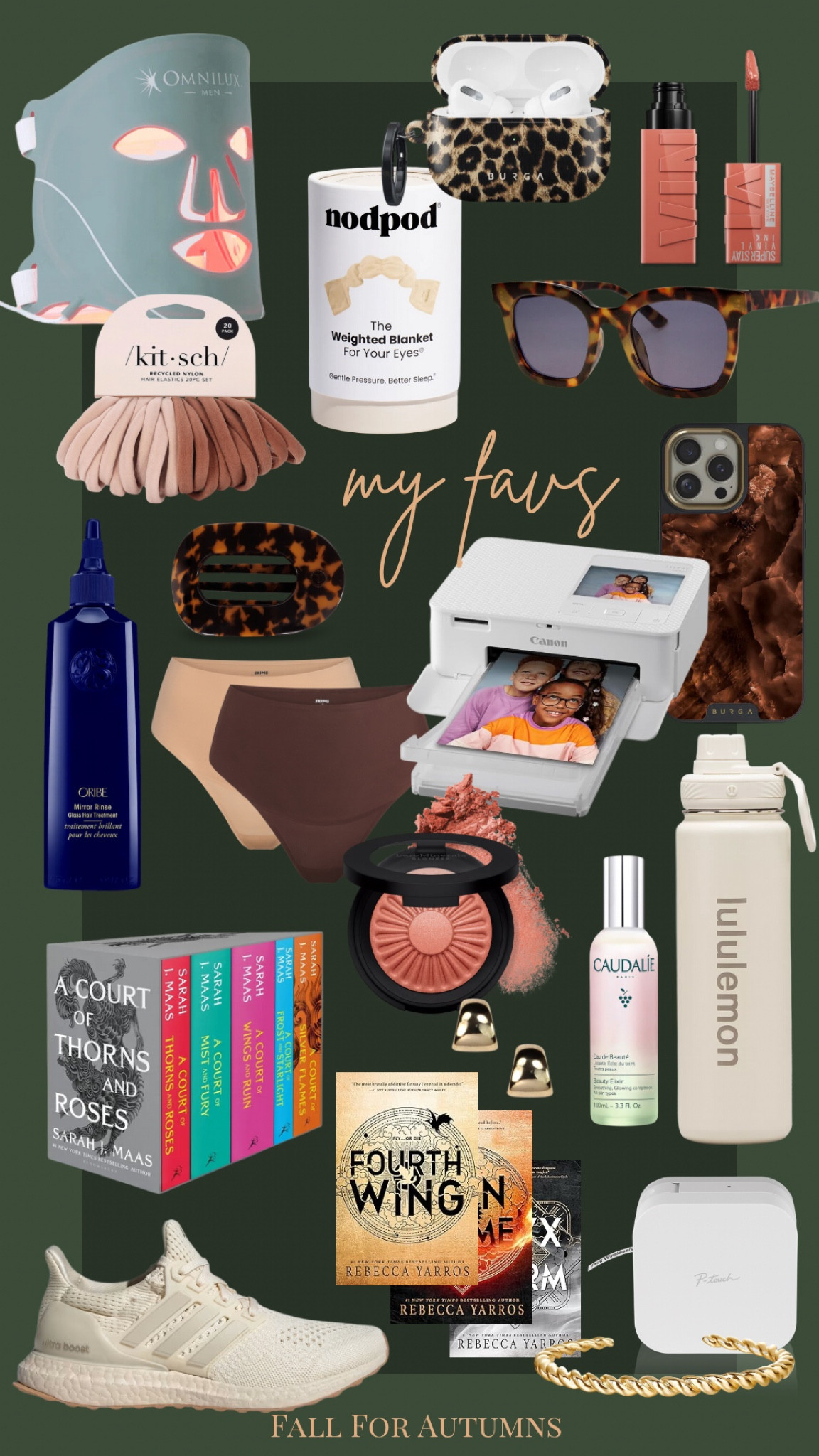 My favorite things 2024

Gift guides, gifts for her, gifts for mom, thirties, reader, beauty, skincare, book gifts, beauty gifts, red light mask, organization gifts

Autumn, color analysis, Fourth Wing, Audible, AirPods, label maker, photo printer, blush, hair, Oribe, Kitsch, Lululemon, water bottle, Sephora, Ulta, Target gifts, favorite things party, earrings, millenial gifts, skims omniluxe, Tuckernuck, Burga, animal print, phone case, ultraboost

#LTKGiftGuide #LTKFindsUnder100 #LTKBeauty