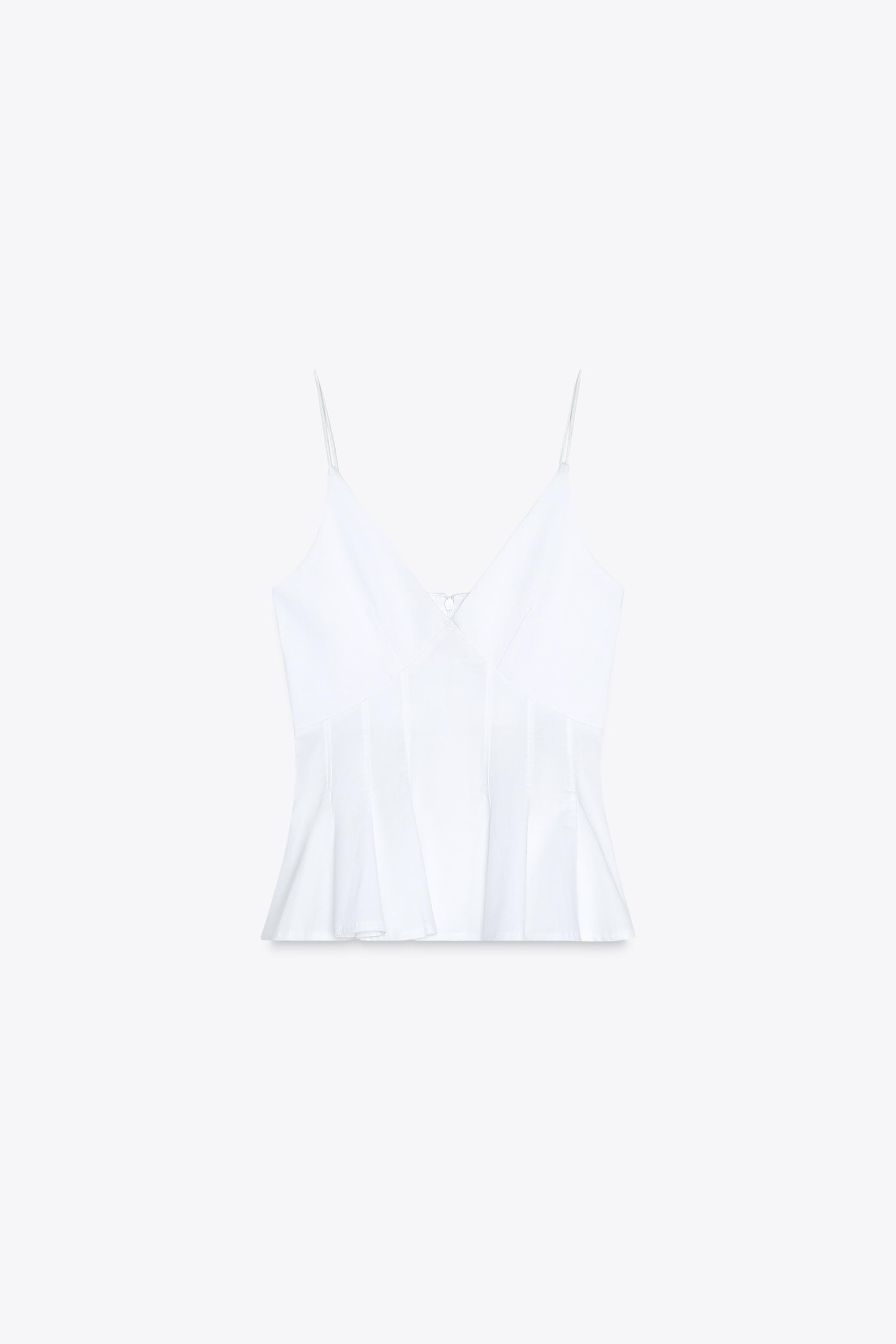 CONTRAST POPLIN PEPLUM TOP | Zara US