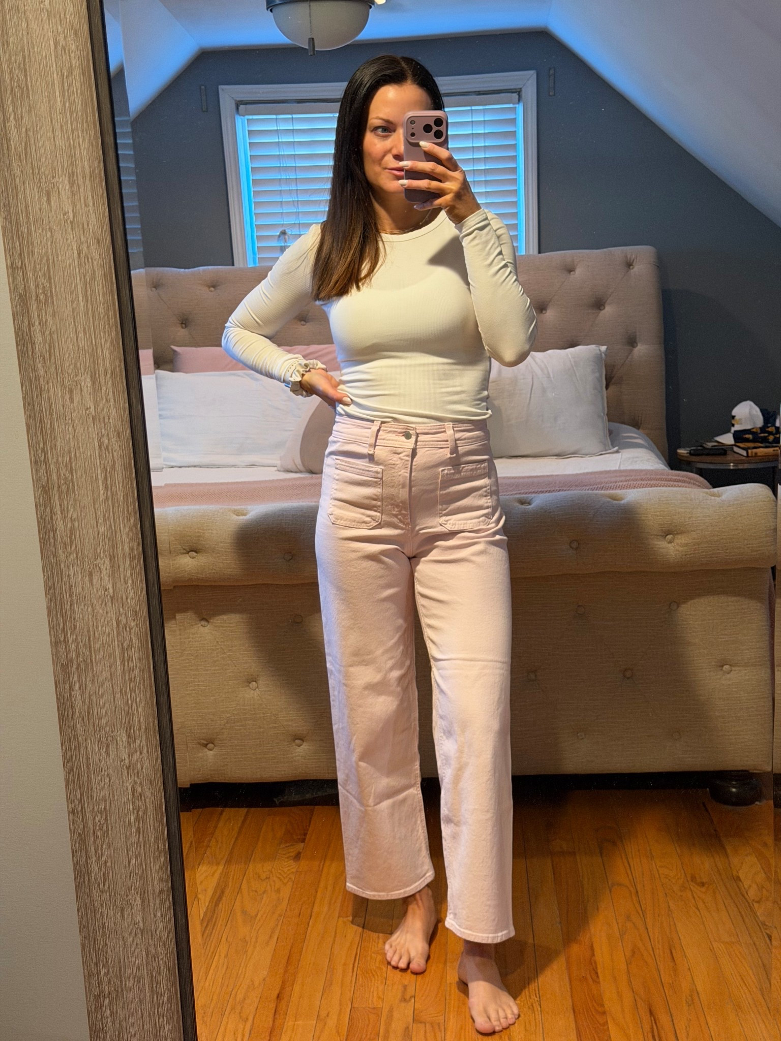 Target jeans for under $50. 
Wearing a 6 and they fit so well. I like that they’re not skin tight. So comfortable. Perfect for a valentines event or spring weather. 

#LTKmomlife #LTKValentine #LTKgrwm