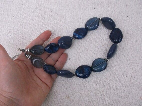 Chunky Plastic Bead Necklace Dressing up Jewellery Blue | Etsy Australia | Etsy (AU)