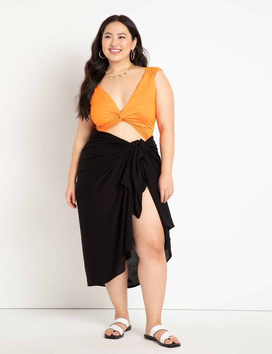 Sarong Wrap Cover Up | Women's Plus Size Skirts | ELOQUII | Eloquii