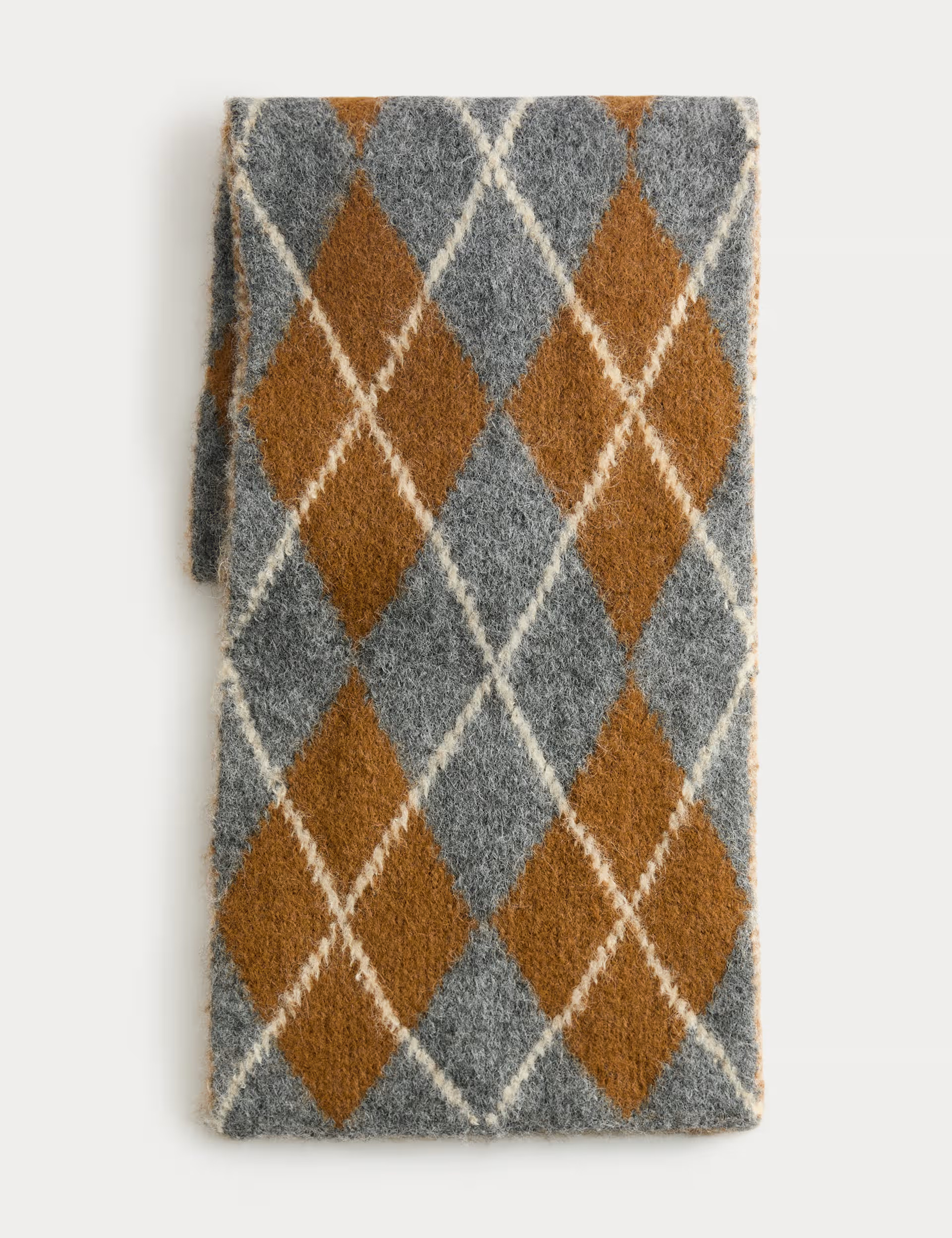 Fluffy Argyle Scarf with Wool | Marks & Spencer (UK)