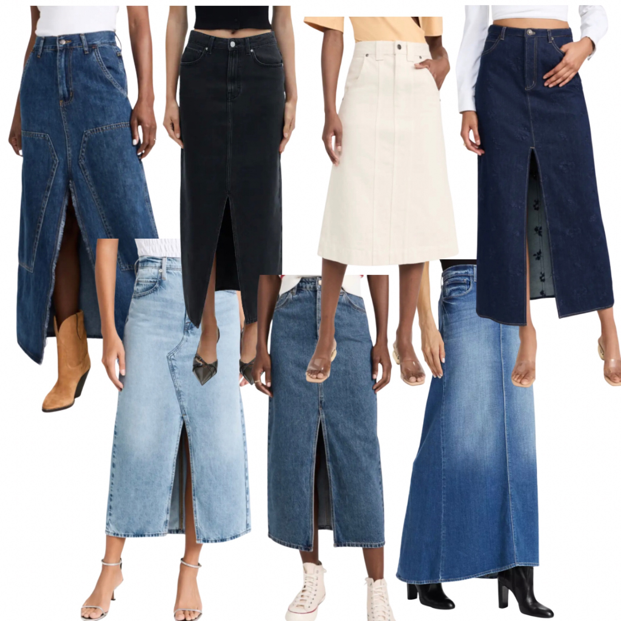 Denim skirts 

#LTKstyletip #LTKSeasonal #LTKworkwear
