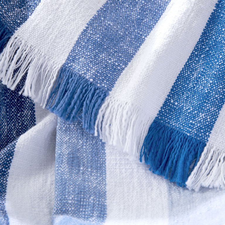 Gap Home Kids Ombre Stripe Organic Cotton Throw with Fringe, Blue, 50 x60 | Walmart (US)
