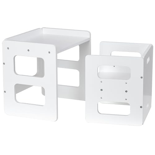 Montessori Weaning Table and Chair Set, Wooden Toddler Table and Chair Set, Adjustable Height Cha... | Amazon (US)