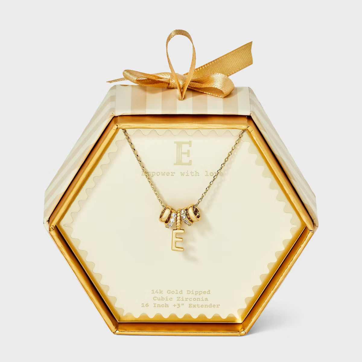 14K Gold Dipped Cubic Zirconia Rondelle Initial Necklace - A New Day™ Gold | Target