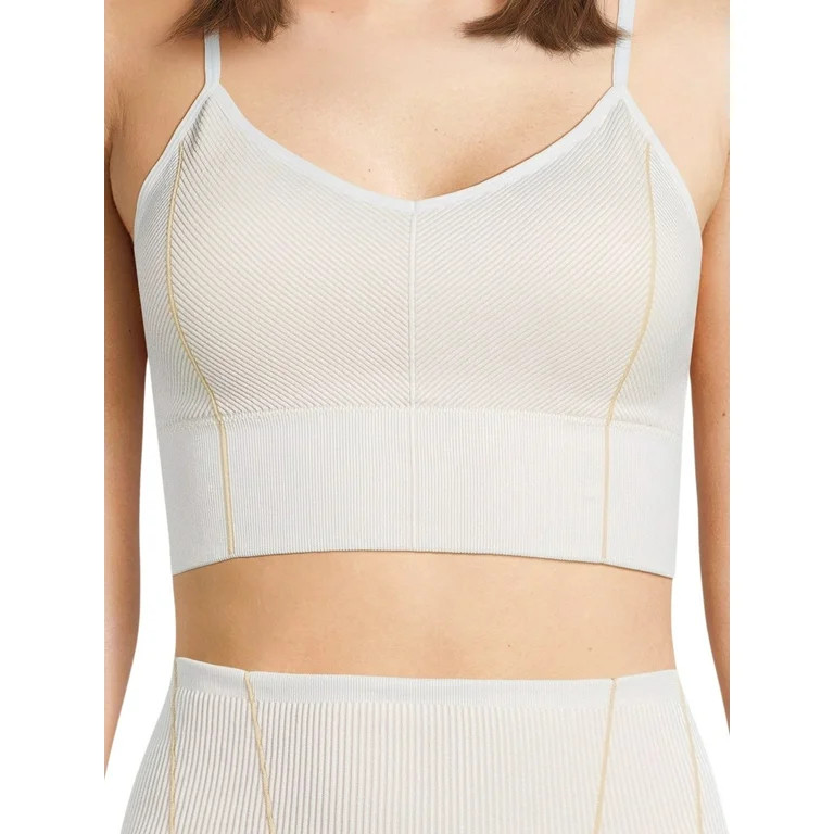 No Boundaries Juniors Ribbed Knit Cami Bra and Bike Shorts Set, 2-Piece | Walmart (US)