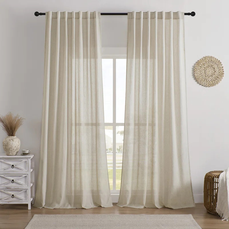 Carthamus Semi Sheer Curtain Panel Pair (Set of 2) | Wayfair North America