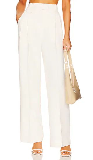 Irena Highwaisted Tailored Pant in Ivory | Revolve Clothing (Global)