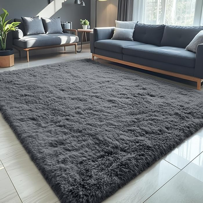 OLANLY 5x7 Machine Washable Large Area Rugs for Living Room, Bedroom, Soft Fluffy Shaggy Bedside ... | Amazon (US)