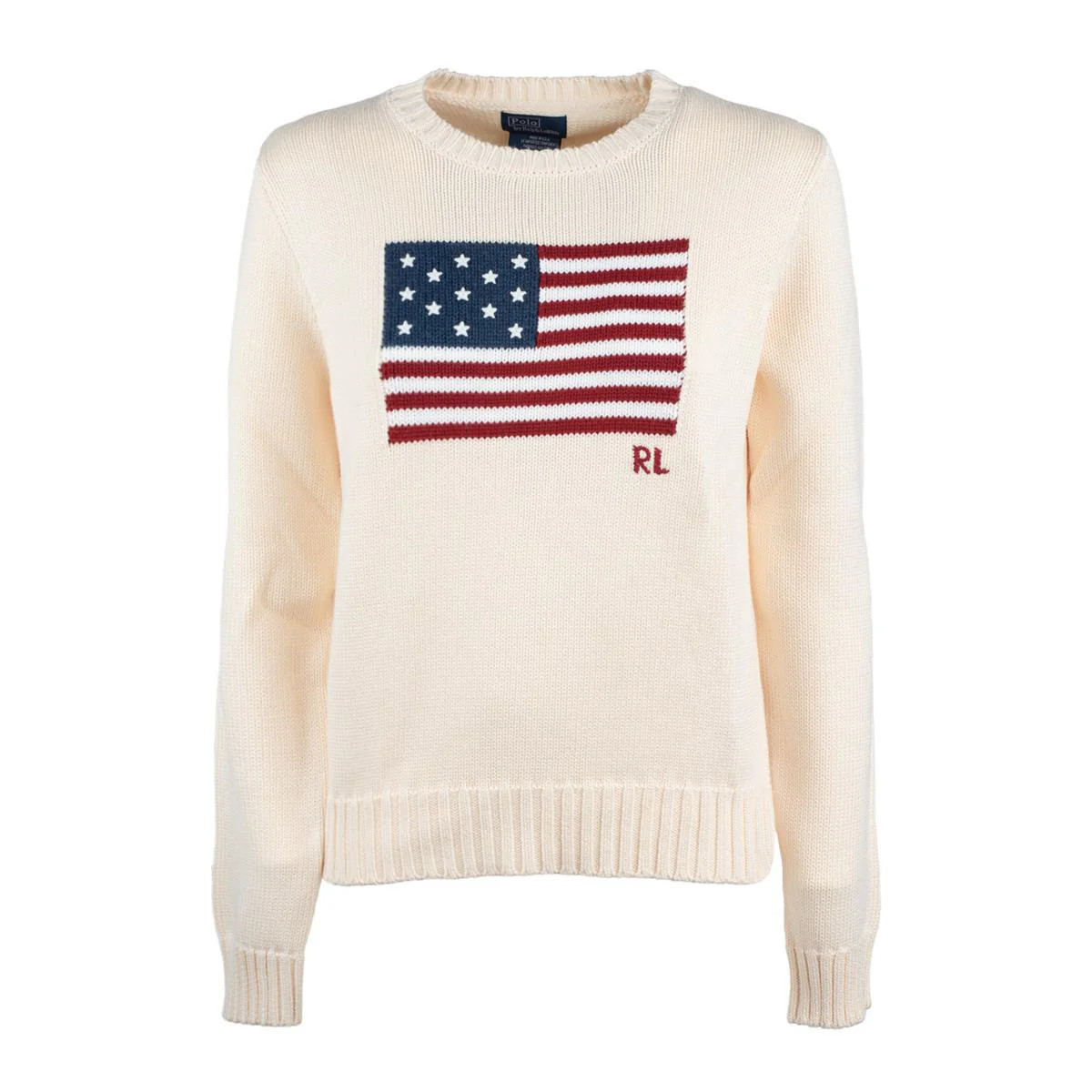 Ralph Lauren Cream Cotton Sweater With Flag | Baltini