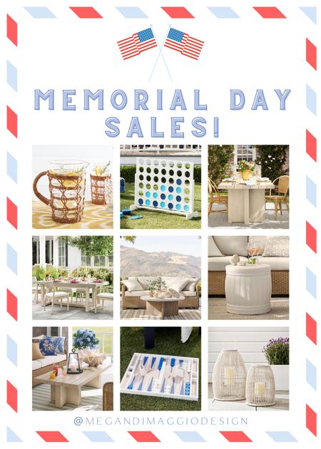 Pottery Barn Memorial Day sale picks - outdoor edition!! ☀️ there are sooo many new arrivals on sale including these outdoor dining tables, dining chairs, coffee tables and outdoor entertaining and games!! 

#LTKSeasonal #LTKhome #LTKsalealert