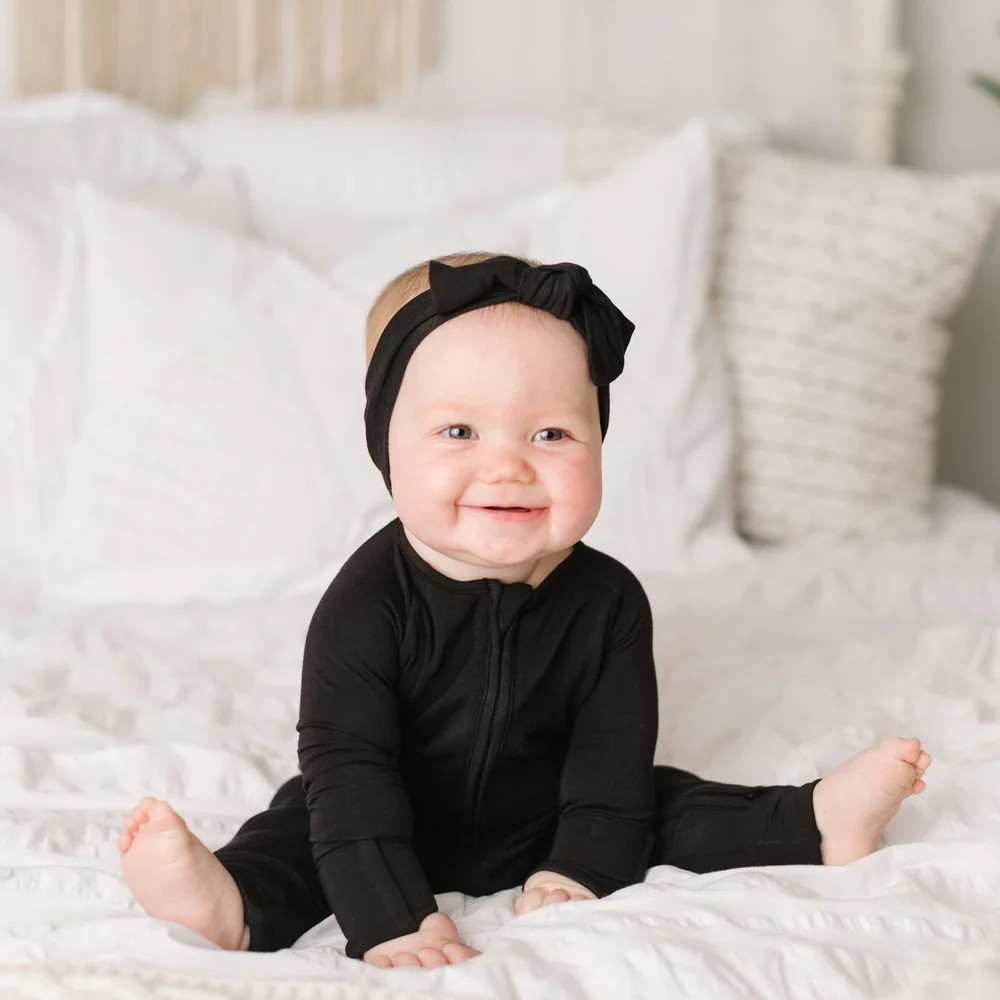Black Bamboo Viscose Zippy | Little Sleepies