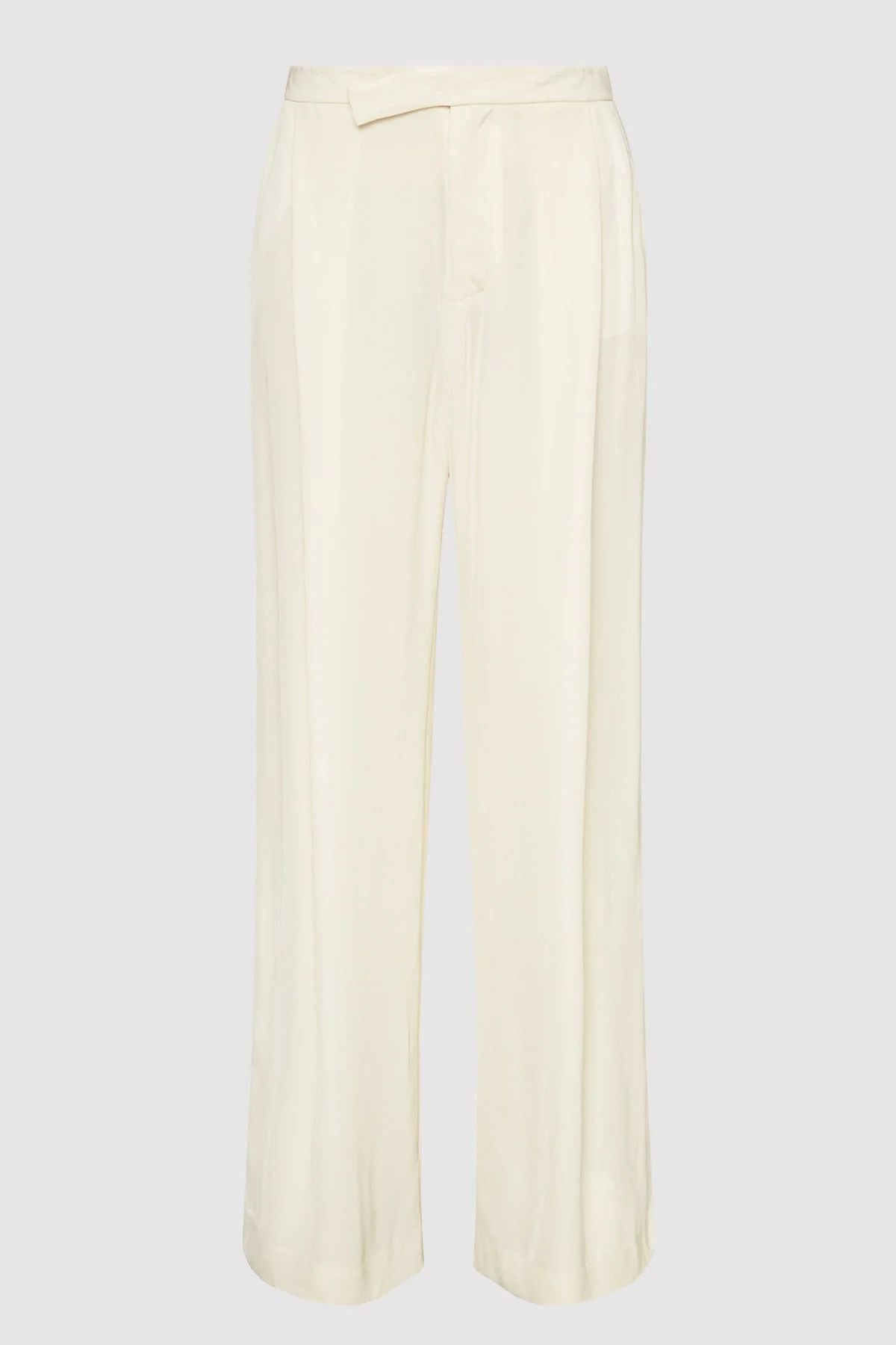 Overlap Waist Trousers - Cool White | St. Agni