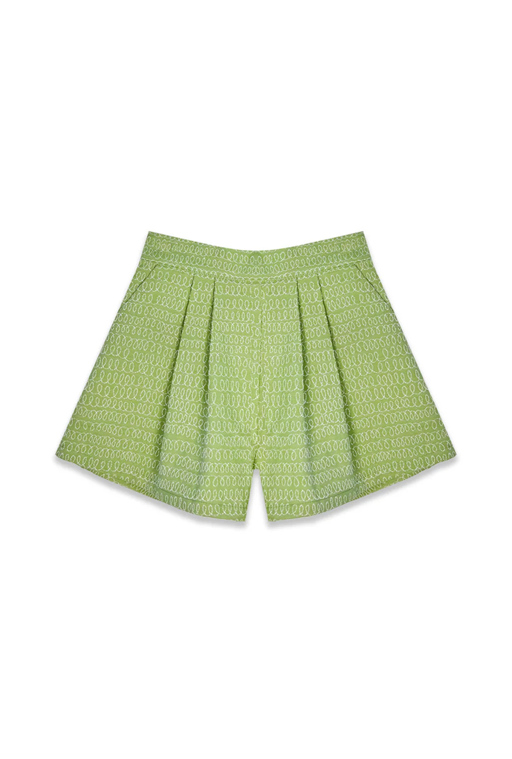 BURU x Sarah Bray Bermuda Flat Front Everyday Shorts - Mint Embroidered - PRE-SALE | Shop BURU