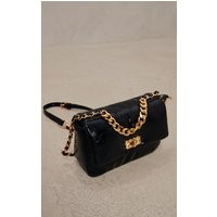 Black Pu Padded Cross Body Bag, Black | PrettyLittleThing UK